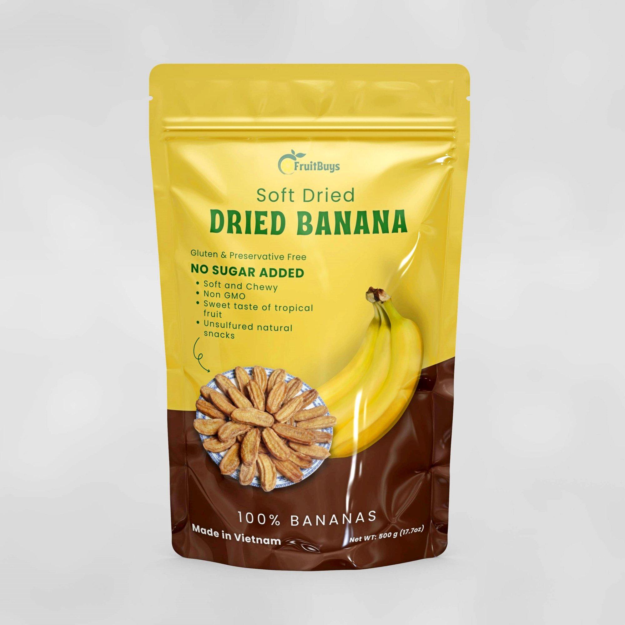 Dried Banana No Sugar Added - FruitBuys Vietnam +84-919739589