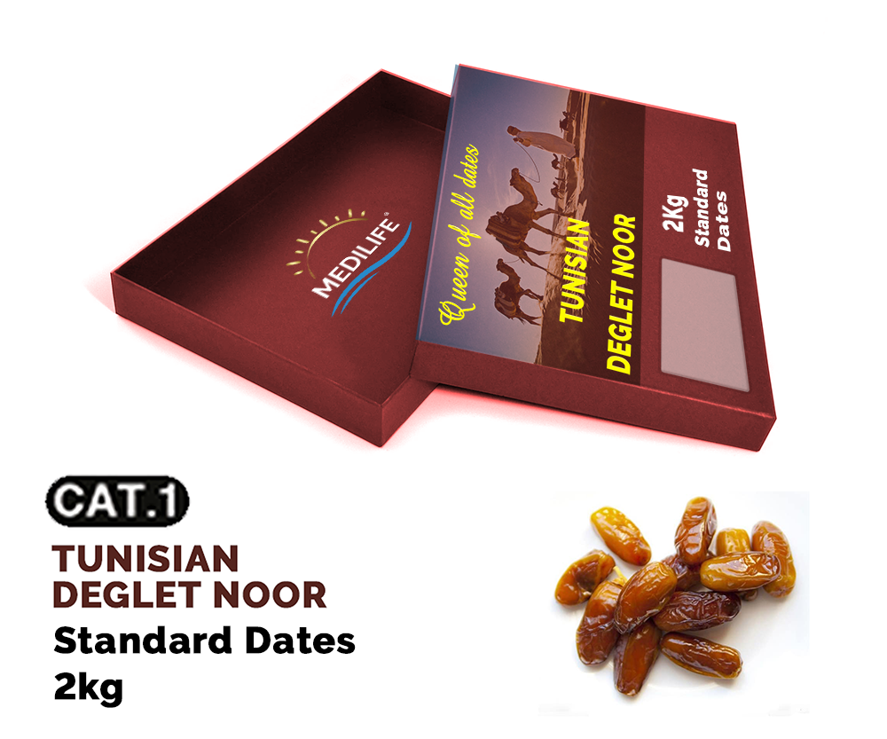 Standard Deglet Noor Dates 2kg carton box