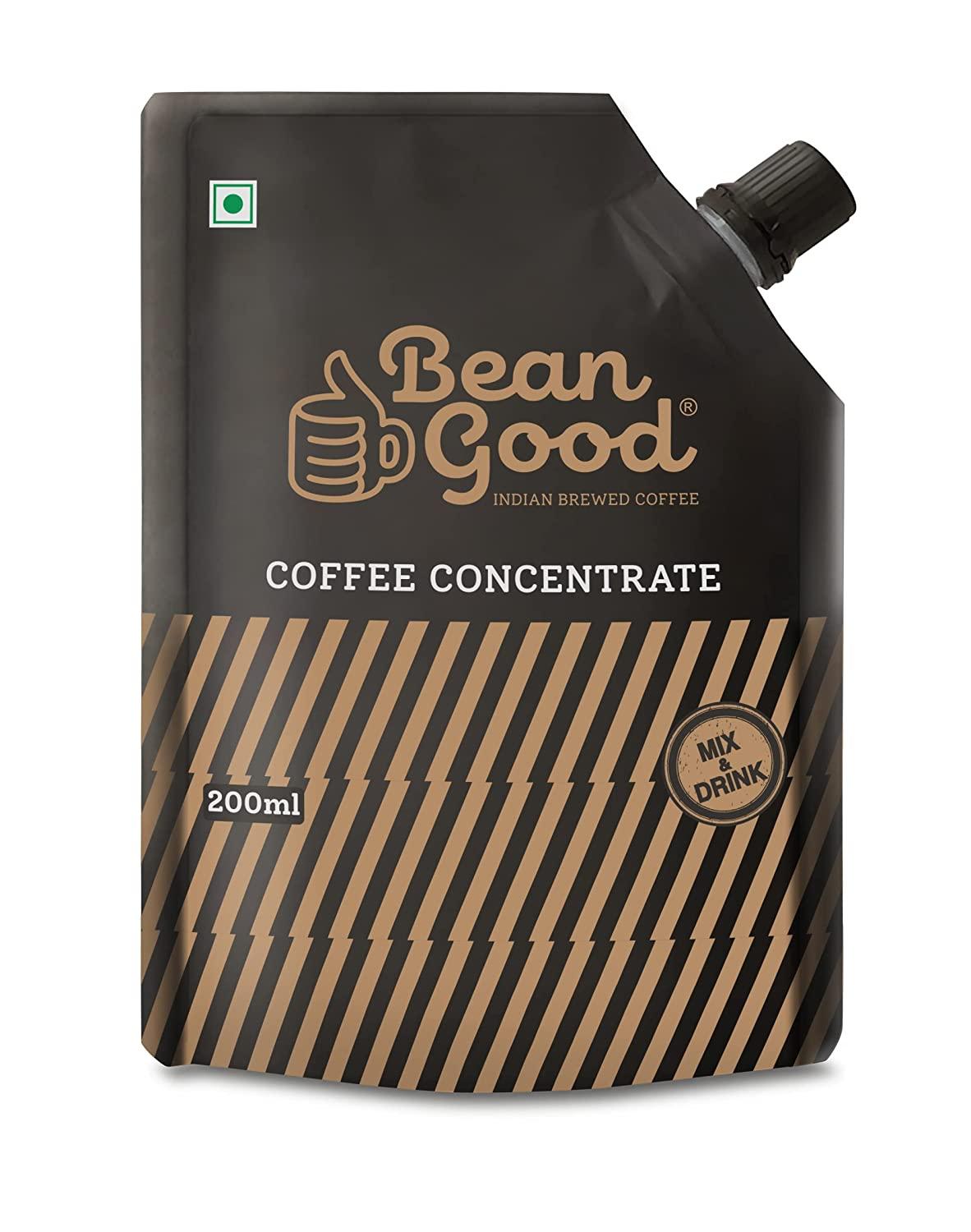Bean Good Indian Brewed Coffee Concentrate – Serves 20 Cups - 300ml (15ml single serve sachet x 20)- Instant South Indian Filter Coffee Decoction - 80% Coffee & 20% Chicory Blend - Just Add Water / Milk / Sugar, Brown