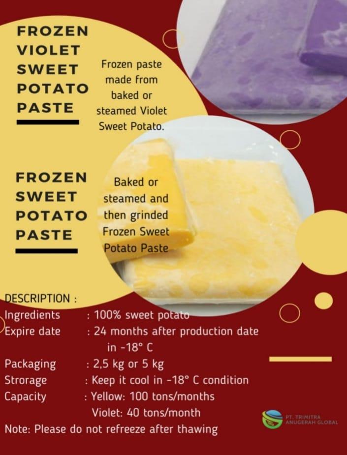 FROZEN YELLOW SWEET POTATO PASTA