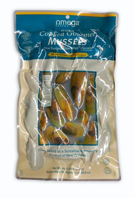 Omega 1kg Mussels - Vacuum packed & Gourmet Cooked