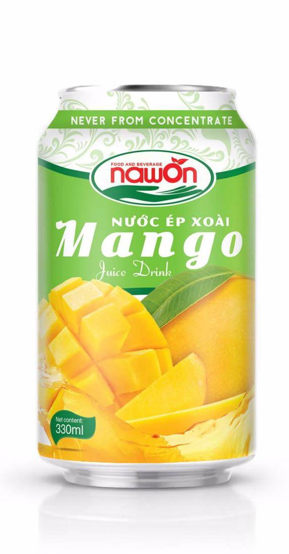 Mango juice 330 ml,FOB price 5.2usd/tray/24cans fruit juice in can from viet nam, fresh fruit juice