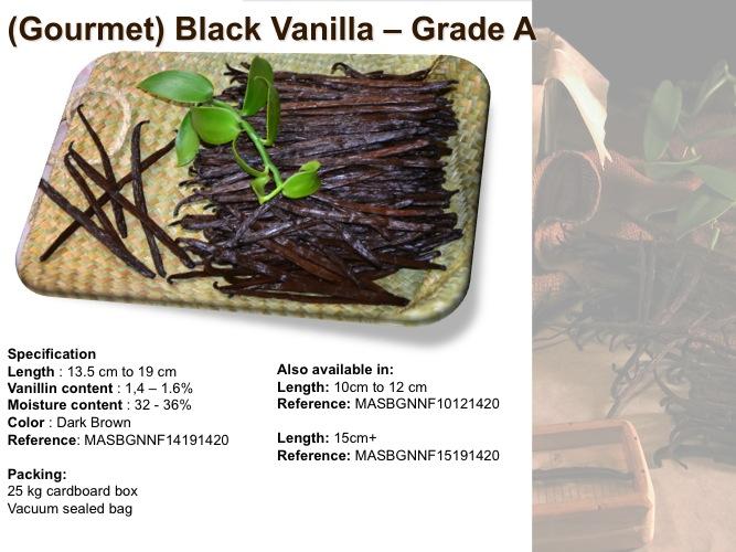 Madagascar Black non split grade A vanilla pods