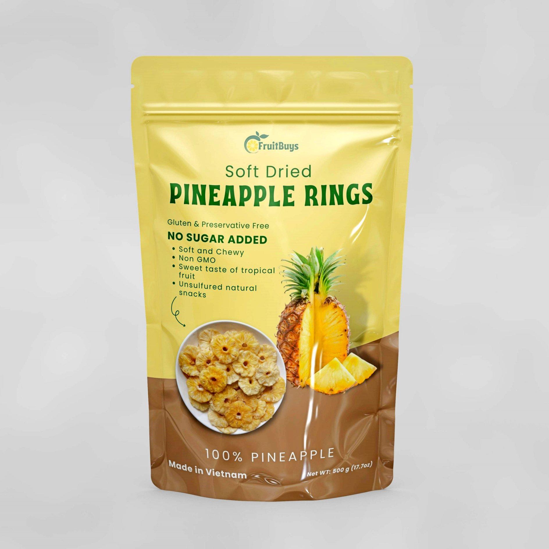 Dried Pineapple No Sugar Added - FruitBuys Vietnam +84-919739589