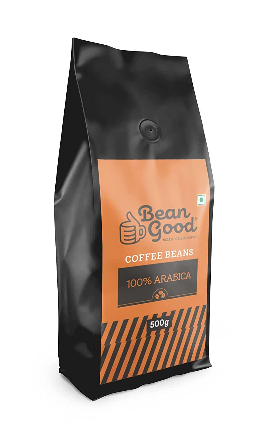 Bean Good Indian Brewed Coffee Beans 500g - Freshly Roasted Beans from Chikmagalur - 100% Pure Arabica Beans