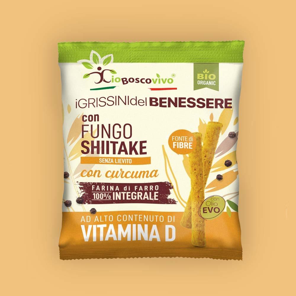 ORGANIC GRISSINI WITH SHIITAKE & TURMERIC HIGH IN VITAMIN D