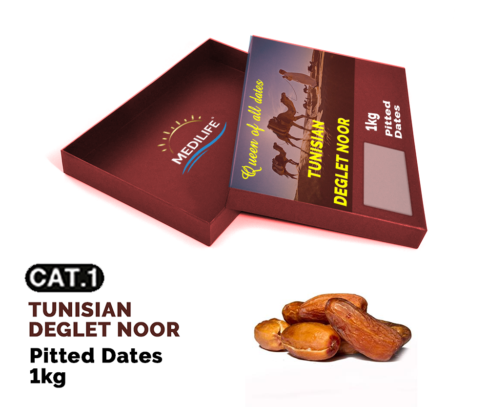 Pitted Deglet Noor Dates 1 kg carton box